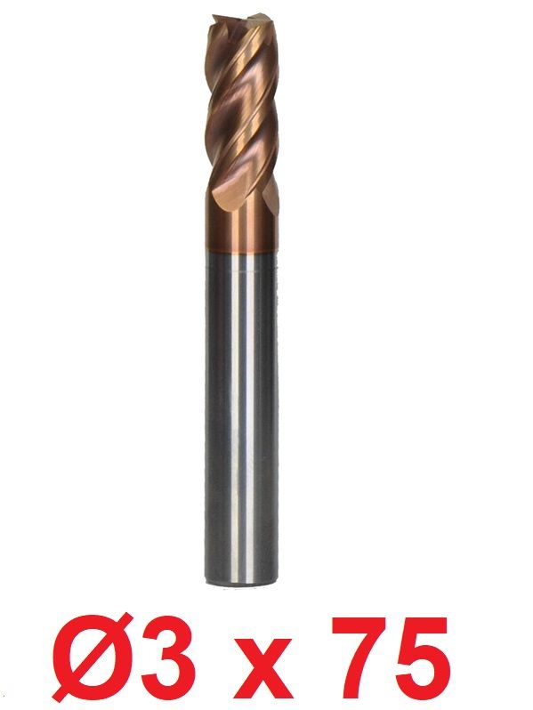 Ø3 x 75 mm Karbür Freze Düz