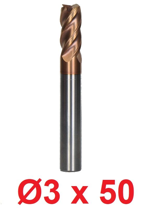 Ø3 x 50 mm Karbür Freze Düz